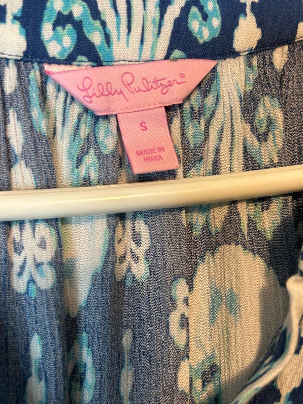 Lilly Pulitzer Elsa Romper Women's S Long Sleeve Indigo Get In Line Blue 70 - Picture 2 of 6